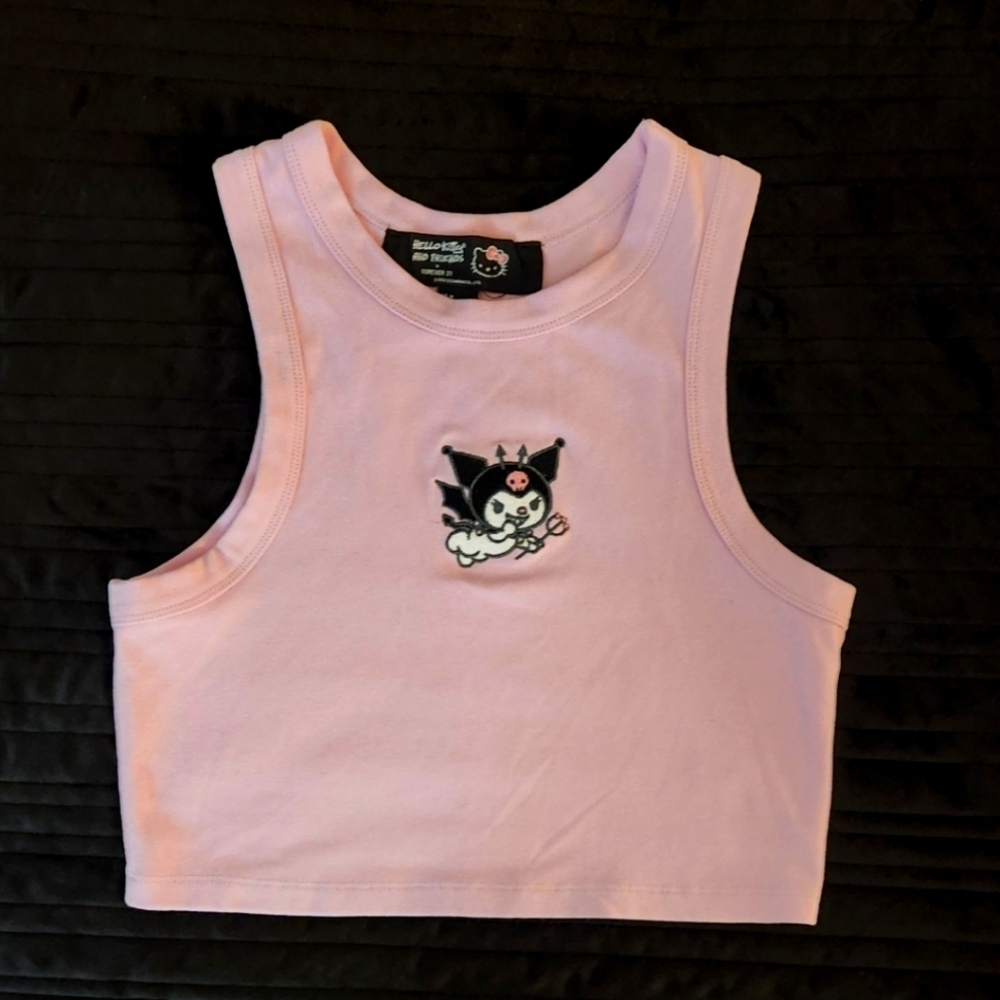 Forever 21 Kuromi Patch Crop Tank Top Size Med